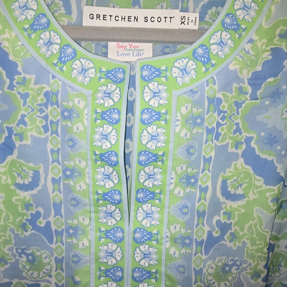 Gretchen Scott Borderline Maxi Dress Watteau Vibrant Green and Blue - Picture 6 of 11